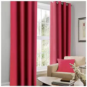 Gaveno Cavailia Faux Silk Plain Eyelet Curtains Kaleidoscope