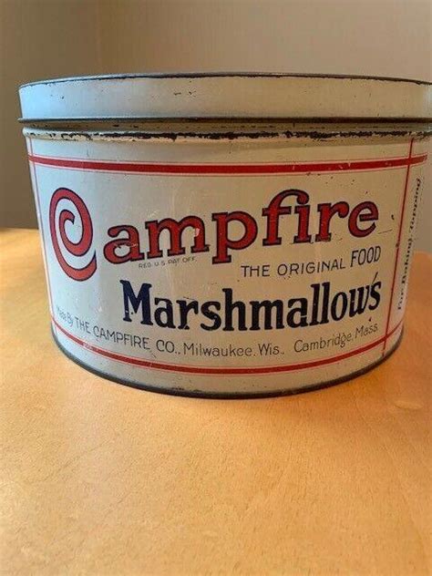 Vintage Antique Pound Campfire Marshmallow Tin