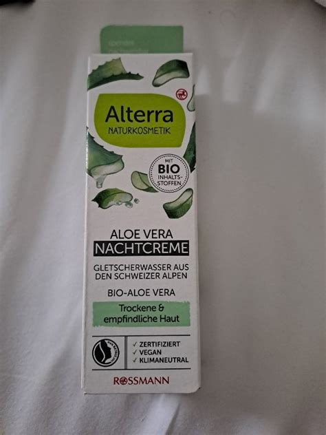 Alterra Nachtcreme Bio Aloe Vera Gletscherwasser Ml Inci Beauty