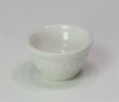 Ceramic White Glazed Mixing Bowl - Dollhouses and More