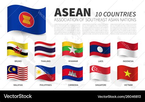 Asean Association Southeast Asian Nations Vector Image