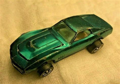 Hot Wheels Red Line 1967 Custom Corvette Aqua Blue Green Redline HK