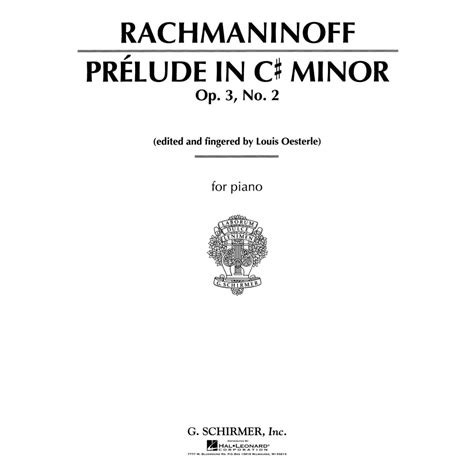 Rachmaninoff Sergei Prelude In C Minor Op 3 No 2