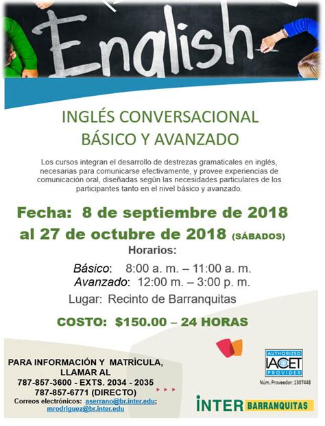 Cursos Inglés Conversacional Básico y Avanzado Universidad