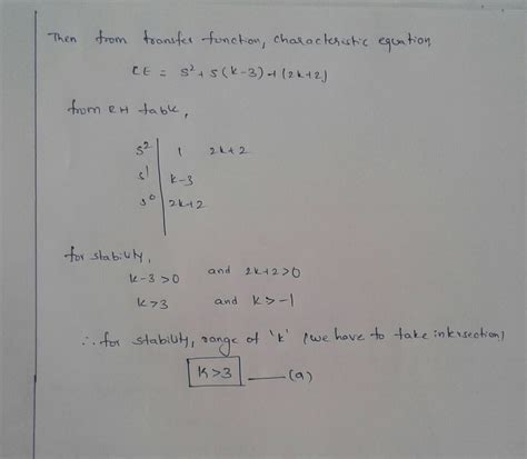 Solved The Closed Loop Transfer Function Y S R S The Set Of