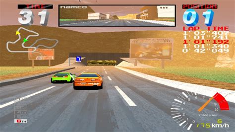 Ridge Racer 2 Namco System 22 Novice Race 4 Green Car 5 Laps