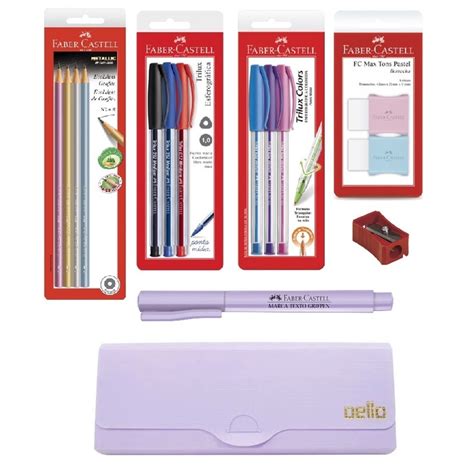 Kit Material Escolar Volta S Aulas Estojo Completo Faber Castell