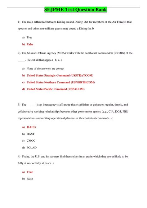 SEJPME II Pre Test And Post Test Question Bank Study Guide Newest