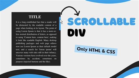 How To Make Any Div Scrollable Scrollbar In Div Css Tutorial Youtube