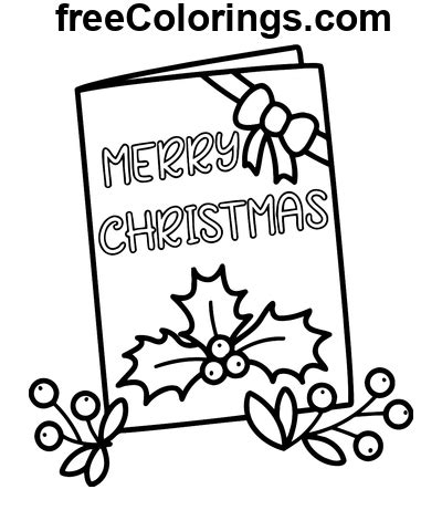 Cozy Christmas Postcard Free Printable Coloring Pages