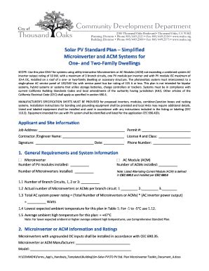 Fillable Online Solar Pv Standard Plan Simplified Microinverter And Acm