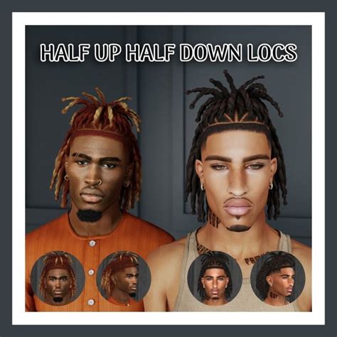 HALF UP HALF DOWN LOCS Khadijah551 In 2024 Sims 4 Black Hair Sims