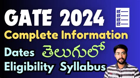 Gate Complete Information Telugu Eligibility Syllabus Dates