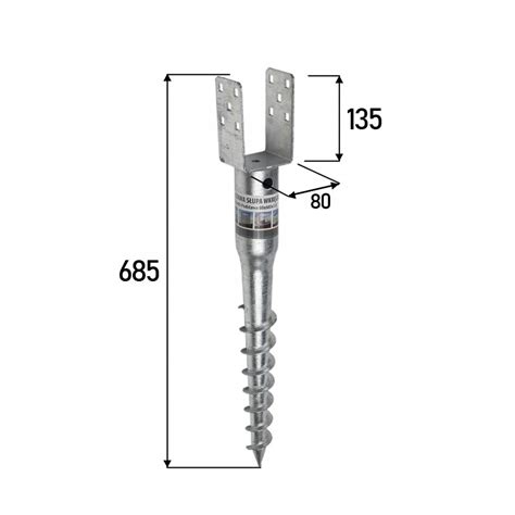 Podstawa słupa kotwa wkręcana do ziemi PWU 80 10946066583