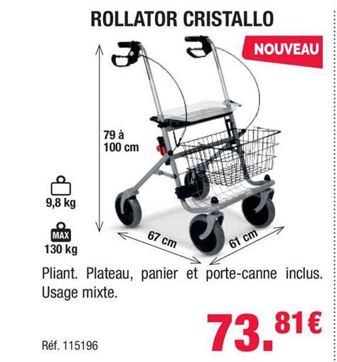 Promo Rollator Cristallo Chez Bastide ICatalogue Fr