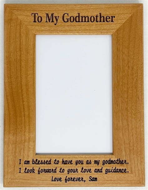 T Personalized Picture Frame For Godmother Godfather Godparents