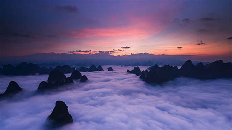 HD wallpaper: Chinas Anhui morning fog in the Huangshan-2017 Bin ...