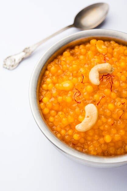 Sobremesa sabudana ou sago kesari para vrat upvas também conhecida como