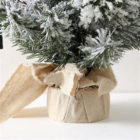 Mini Flocked Christmas Trees Small Christmas Tree with Snow Artificial ...