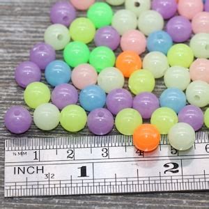 Mm Glow In Dark Multicolor Gumball Beads Round Acrylic Loose Beads