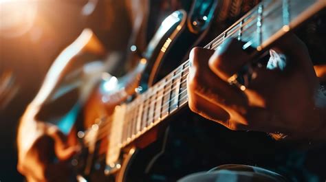 Un primer plano de un guitarrista tocando una guitarra eléctrica el