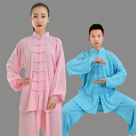 Men Kung Fu Uniform Long Sleeve Women Tai Chi Uniforms Martial Arts