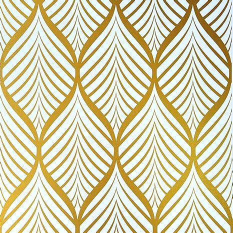 Jolihome Papier Peint Motif G Om Trique Jaune Et Blanc Minimaliste