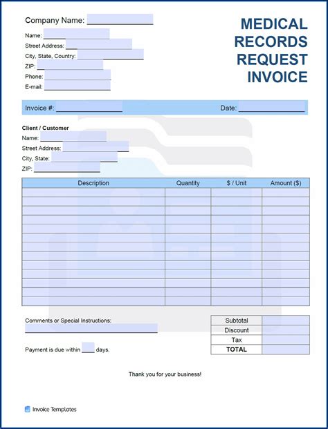 Medical Expert Witness Invoice Template