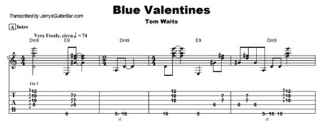 Tom Waits Blue Valentines Guitar Lesson Tab And Chords Jerry S Guitar Bar