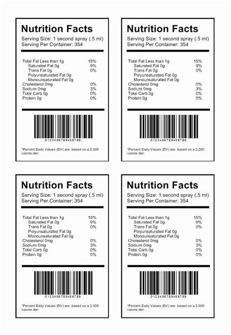 Blank Nutrition Label Template Luxury Nutrition Label Template Download