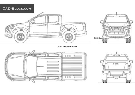 Isuzu D-Max Double Cab 2D AutoCAD model