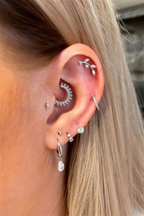 Cartilage Piercing Inspiration High Helix Helix Daith Tragus