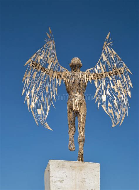 Statue Of Icarus Aspiring To The Sky Ayia Napa Cyprus Editorial Photo