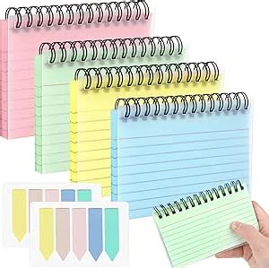 Revision Cards Sheets Lined Flash Cards Spiral Bound Index Cards