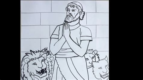 Daniel In The Lions Den Pencil Drawing Youtube