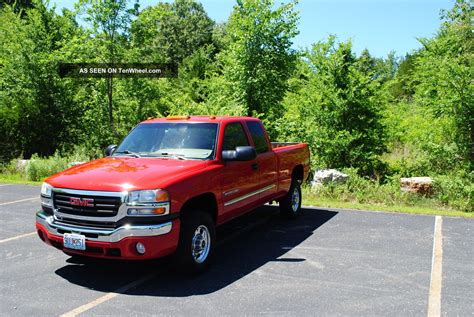 2003 Gmc 2500 Hd Ext Cab Sierra Sle 4x4 8 1 Engine Red 6spd Man Transmission