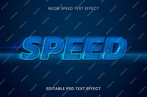 Premium Psd Neon Text Effect Psd Template Speed High Quality Template