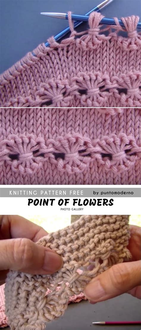 Point Of Flowers Knitting Free Pattern And Tutorial