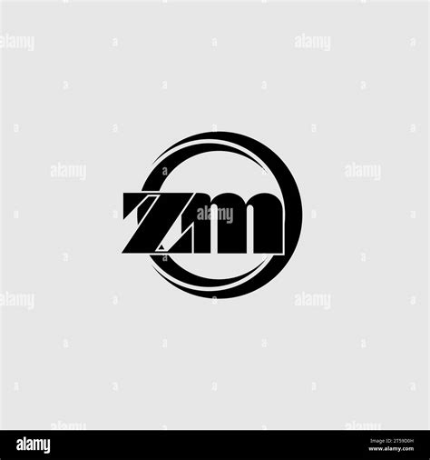 Letters Zm Simple Circle Linked Line Logo Vector Graphic Stock Vector