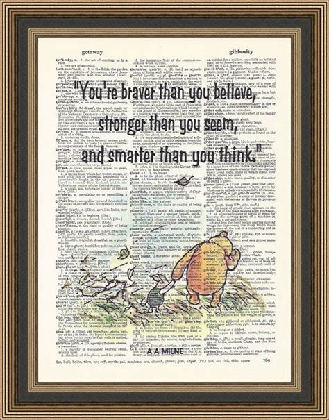 Winnie the Pooh you're Braver Than You Believe Quote | Etsy