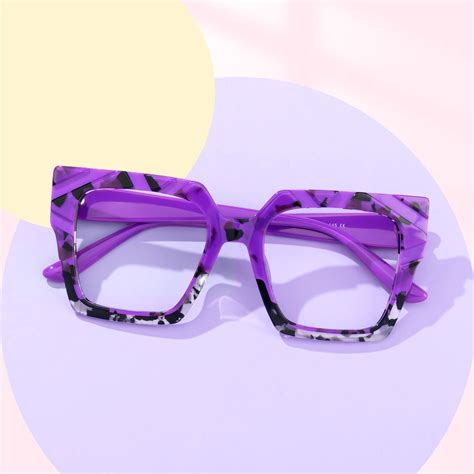 Darius Square Purple Tortoise Eyeglasses Vooglam