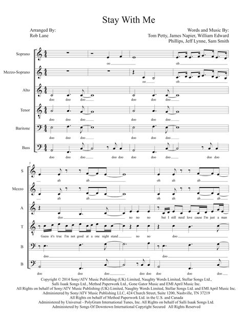 Stay With Me Arr Robert Lane By Sam Smith Sheet Music For Satb Choir