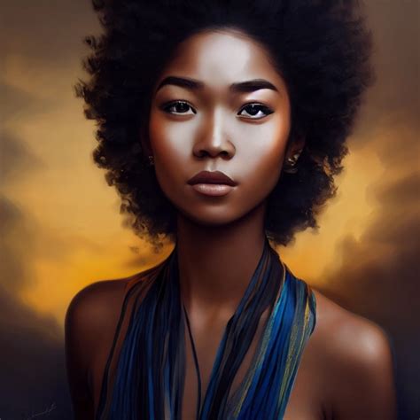 Beautiful Blasian Woman Portrait Hyper Realistic Midjourney