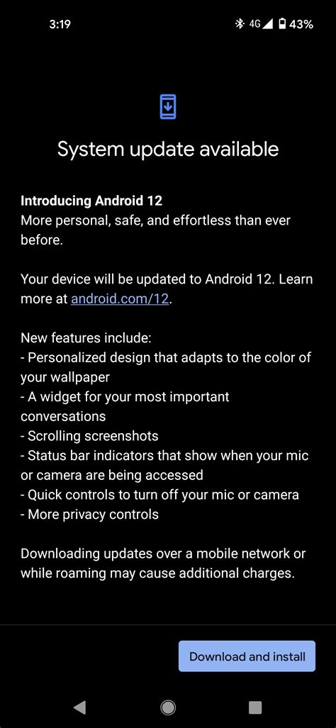 Android 12 OTA Update arrived in Australia at 3:20 AM on my Pixel 5. : r/pixel_phones