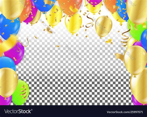 Birthday card with balloons happy Royalty Free Vector Image