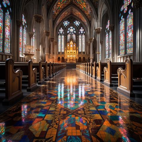 Premium Photo | An illustration of the interior of a Gothic cathedral