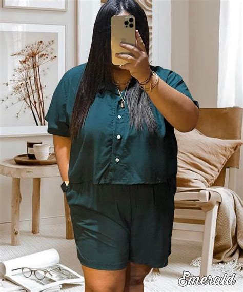 Plus Size Polo And Shorts Coordinates Terno Challis Linen Fabric