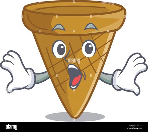 Surprised Empty Wafer Cone For Ice Cream Character Stock Vector Image