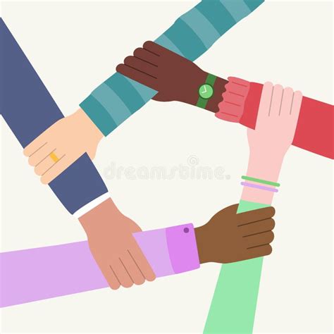 Five People Holding Hands Circle Stock Illustrations 59 Five People