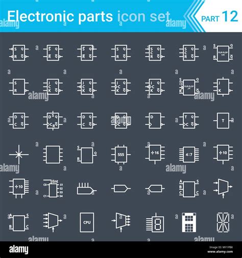 Eléctricos Y Electrónicos De Iconos Símbolos Del Diagrama Eléctrico La Electrónica Digital